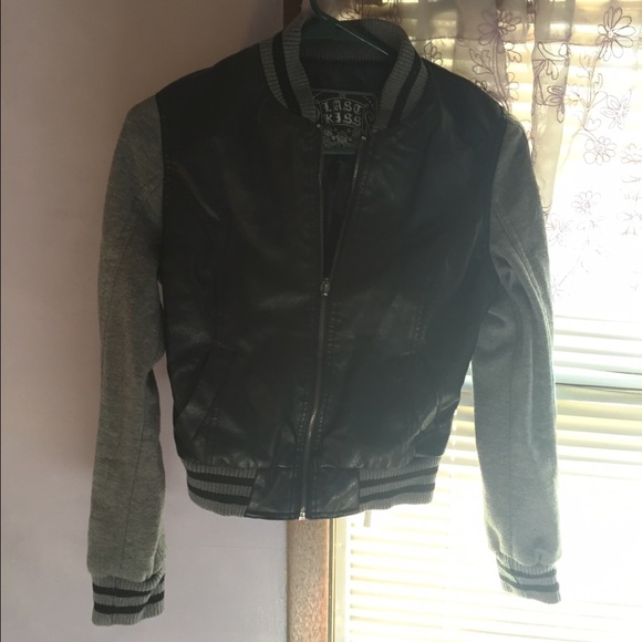 Black/Grey Leather jacket