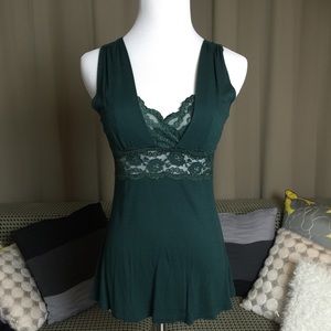 Deep Teal Green Top Size Small