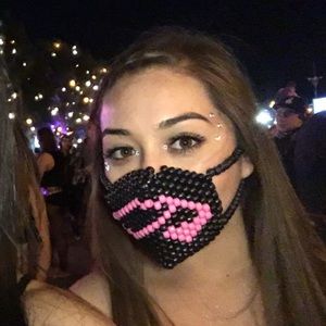 Anjunabeats kandi rave mask green