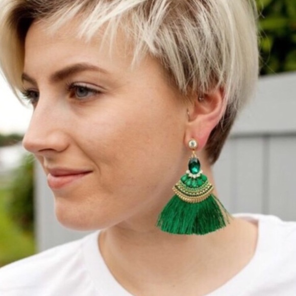 🎉5for $25🎉 Cobalt blue tassel earrings - Picture 4 of 4