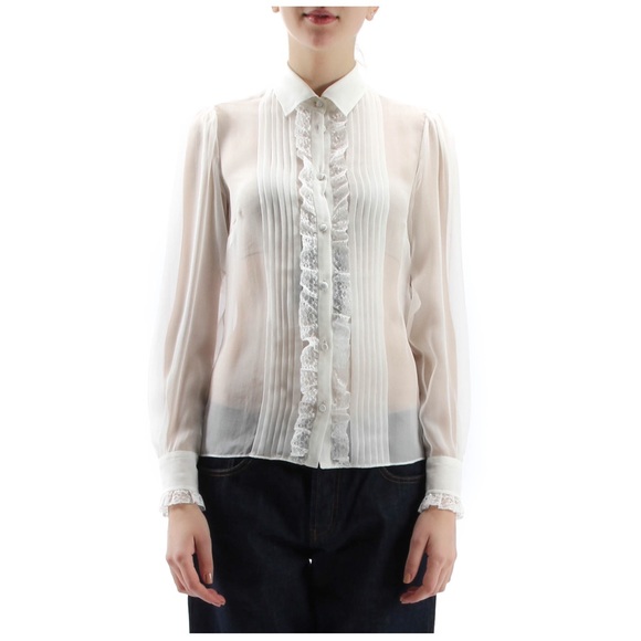 💰SOLD💰Dolce & Gabbana Cream Lace Blouse Italian - Picture 1 of 4