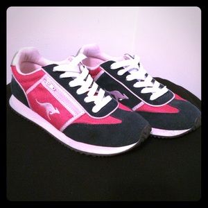 Pink and Navy Roos sneakers