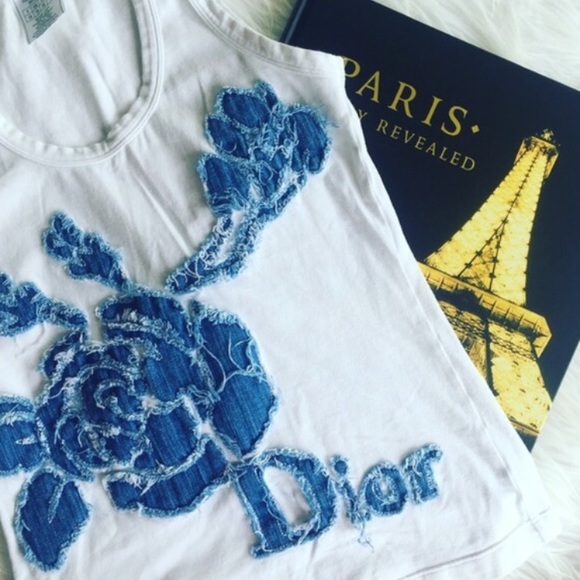 Dior Tops - • Dior • Denim Rose Top