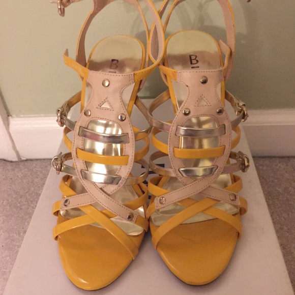 Bakers yellow strappy heeled sandal