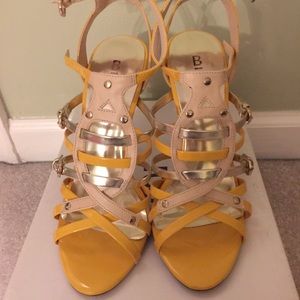 Bakers yellow strappy heeled sandal
