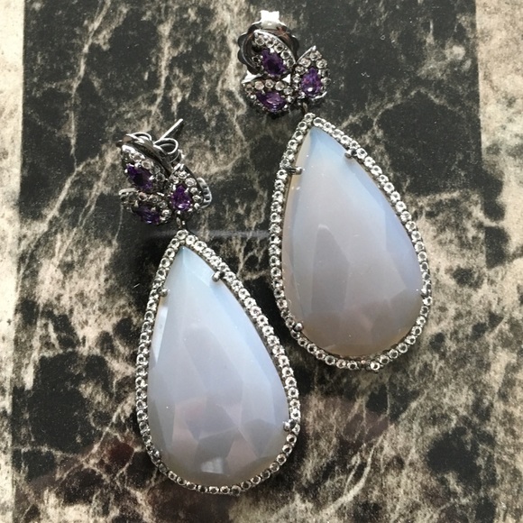 NEW Purple Drop Earrings - Picture 1 of 4