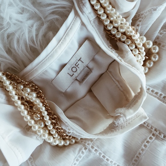 LOFT Elegant Cream Tank Top | XS