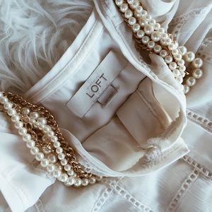 LOFT Elegant Cream Tank Top | XS