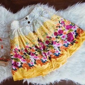 Springtime Sunny Floral Circle Skirt | XS