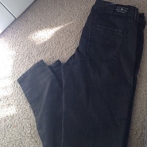 Gray/black skinny stretch jeans size medium