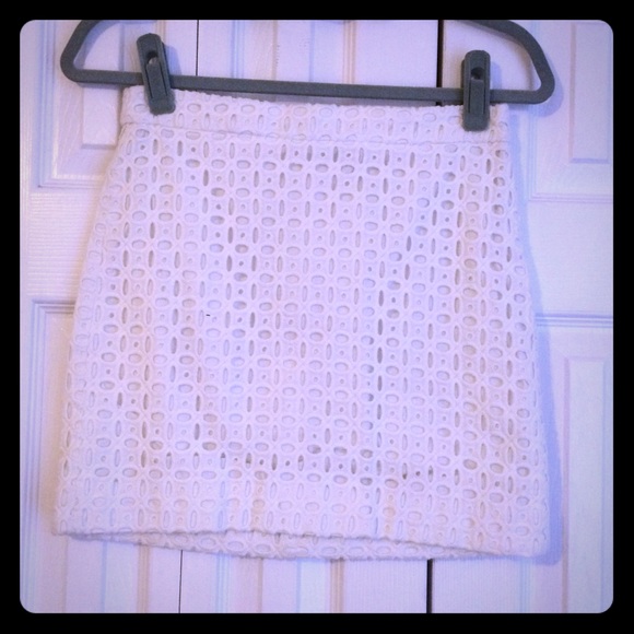 J. Crew Women's White Eyelet Skirt Size 0