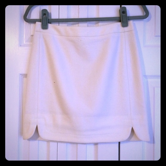 J. Crew Women's Wool Skirt in Cream Size 0