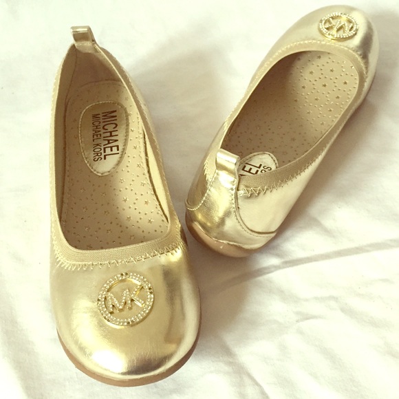Gold Michael by Michael Kors GIRLS ballet flat sz4