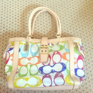 **Great Condition** Multicolor Vintage Coach Tote!