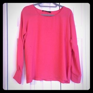 Zara Pink Long Sleeve Blouse Size XS