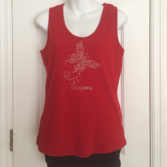 💰Red "LE BEST" Sleeveless Top /Blouse. Size XXL - Picture 1 of 4
