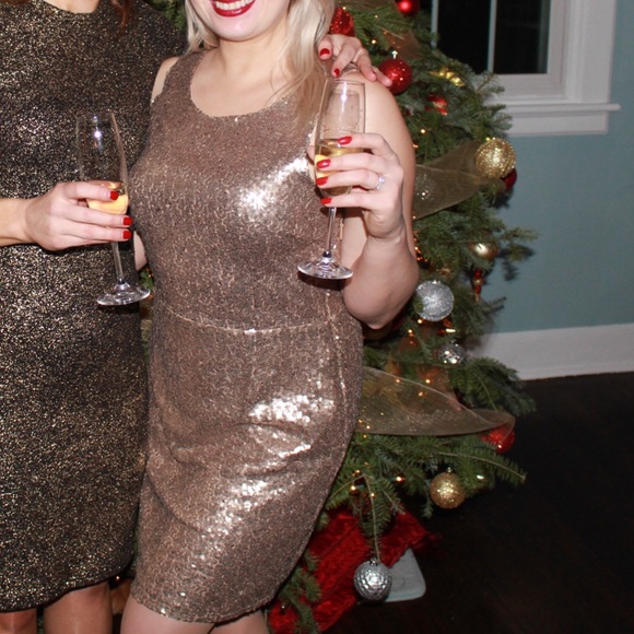 Gold sequin dress