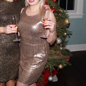 Gold sequin dress