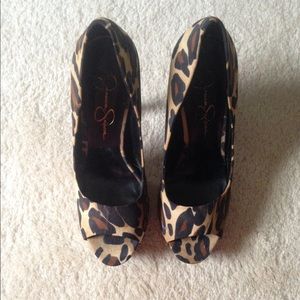 Jessica Simpson peep-toed platform pumps.