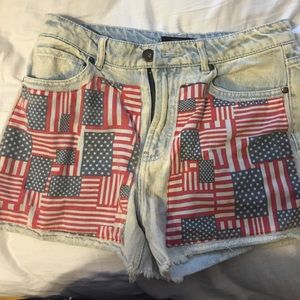 Forever 21 High Waisted American Flag Shorts