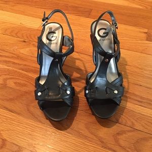 Black chunky heal pumps