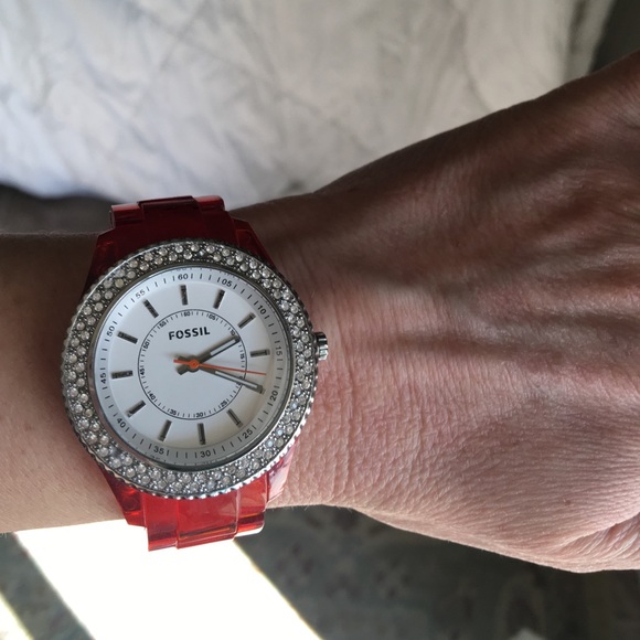 Fossil Orange Acrylic Watch