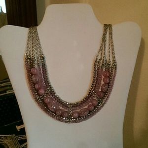 Gorgeous Purple Lilac bead necklace