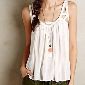 Anthropologie Cut-Out Gauze Tank NWOT