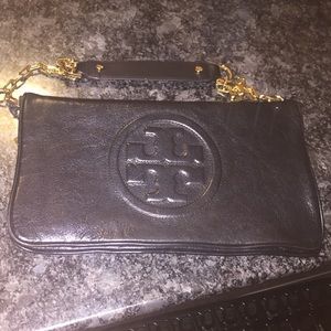 Tory Burch black shoulder bag with gold detailing