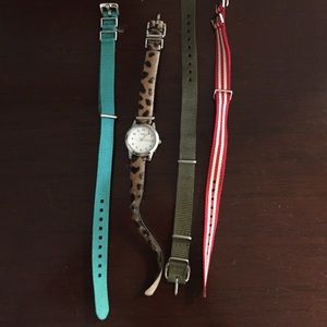 JCrew Timex watch with 4 straps