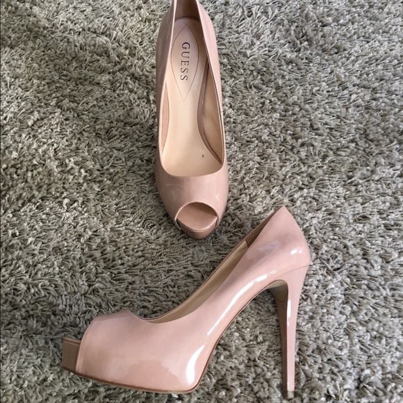 Guess Nude Peep-Toe Pumps