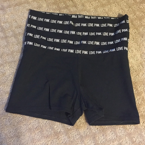 Pink Foldover Yoga Shorts