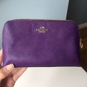Purple Coach pouch/make up bag