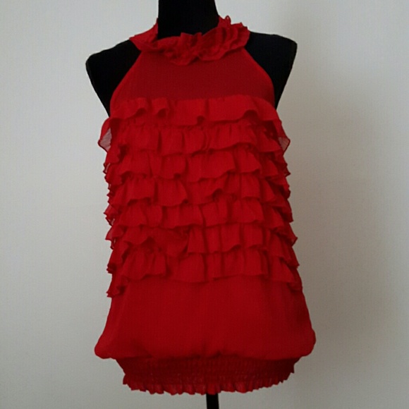 My Michelle bright red shirt sleeveless - size L