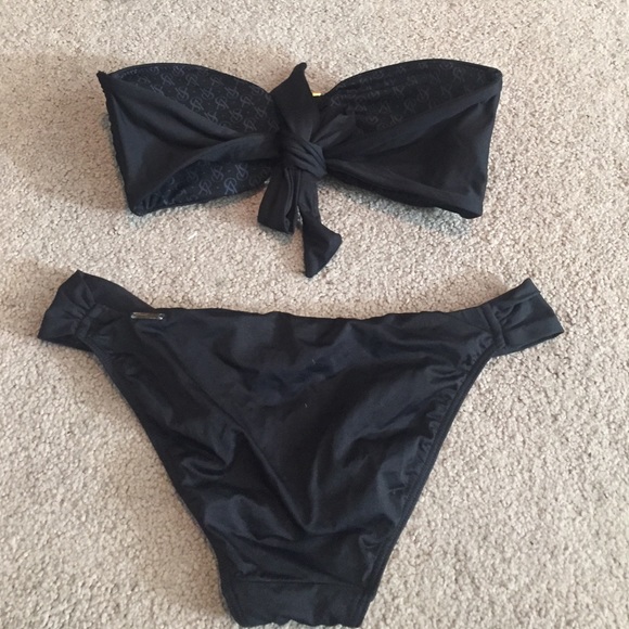 Victoria's Secret Tie Bandeau Top & Bikini Bottom - Picture 2 of 3