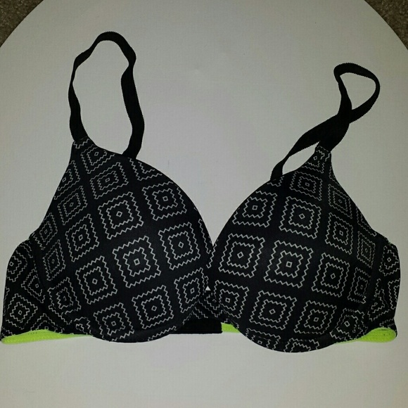 34B PINK Black and White Push Up Bra