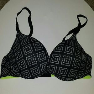 34B PINK Black and White Push Up Bra