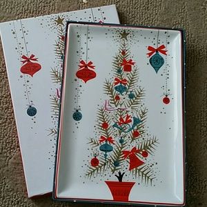 Vintage Holiday Collection Glass serving tray