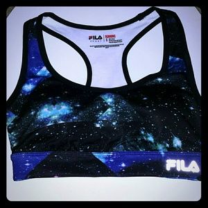 Small Fila Space Print Sports Bra