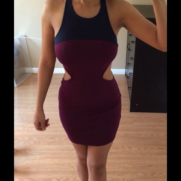 Dark purple and navy dress