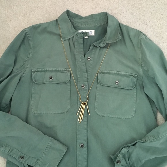 Madewell green cargo shirt