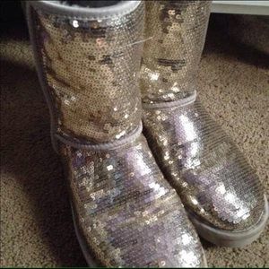 Silver Sequin UGGS