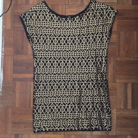 H&M Gold Sequin Dress Black Holiday New Year XS