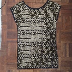 H&M Gold Sequin Dress Black Holiday New Year XS