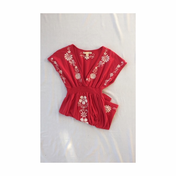 Forever 21 Dresses & Skirts - Red Embroidered Dress