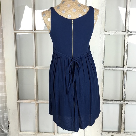 BOGO SALE Flowing Navy Blue Babydoll Dress NWOT - Picture 2 of 4