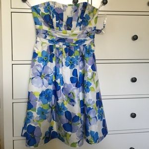 Strapless Floral Dress
