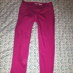 Pink skinny jeans