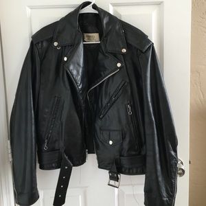 Leather motorcycle jacket