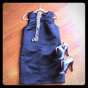 NWT ($395) Theory black satin cocktail dress🍸